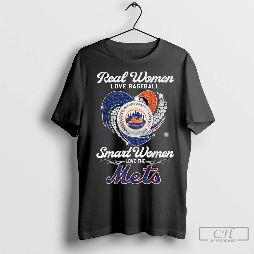Real Women Love Baseball Smart Women Love The New York Mets Diamond Heart 2025 Long