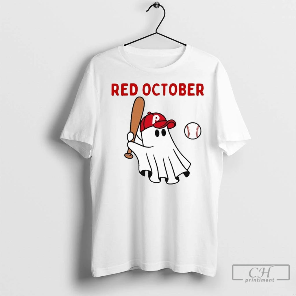 Red October Halloween Philadelphia Baseball Ghost T Shirts