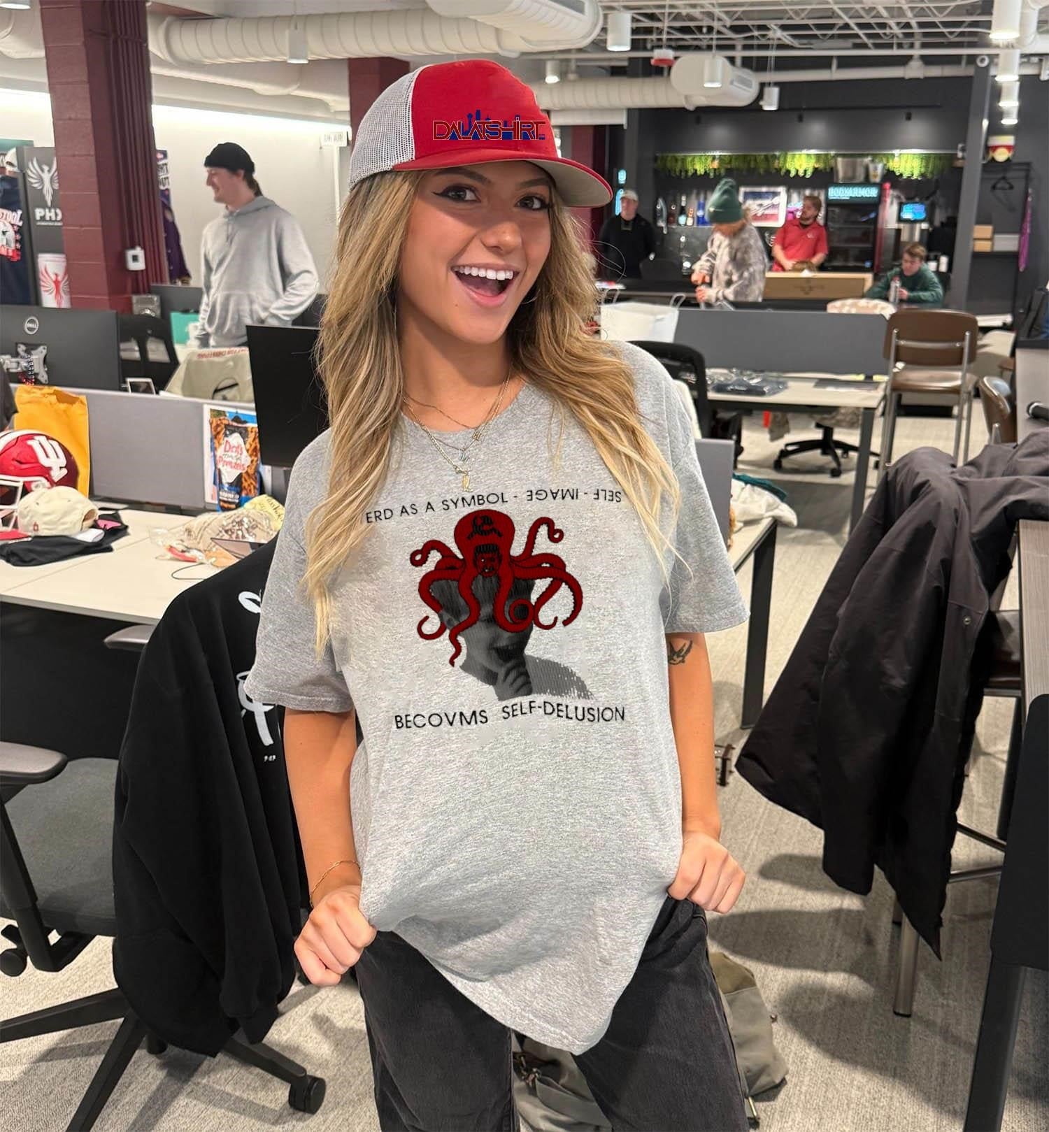 Red Octopus Stalin Hammer and Sickle Self-Delusion shirt