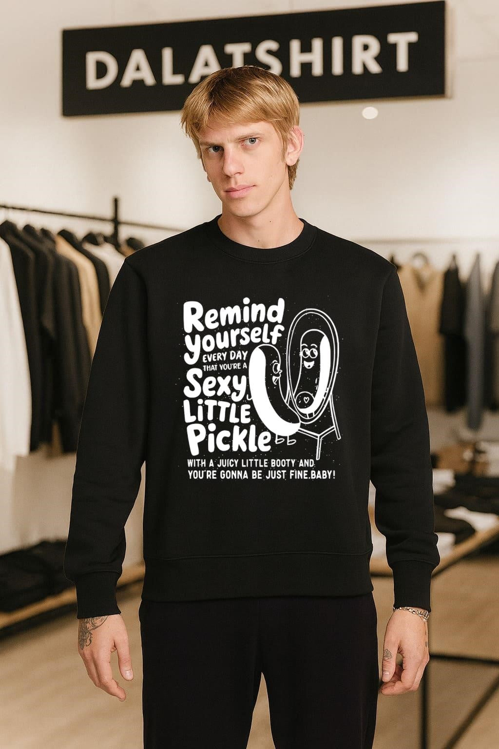 Remind Yourself Every Day Sexy Little Pickle Booty Mirror Cartoon shirt