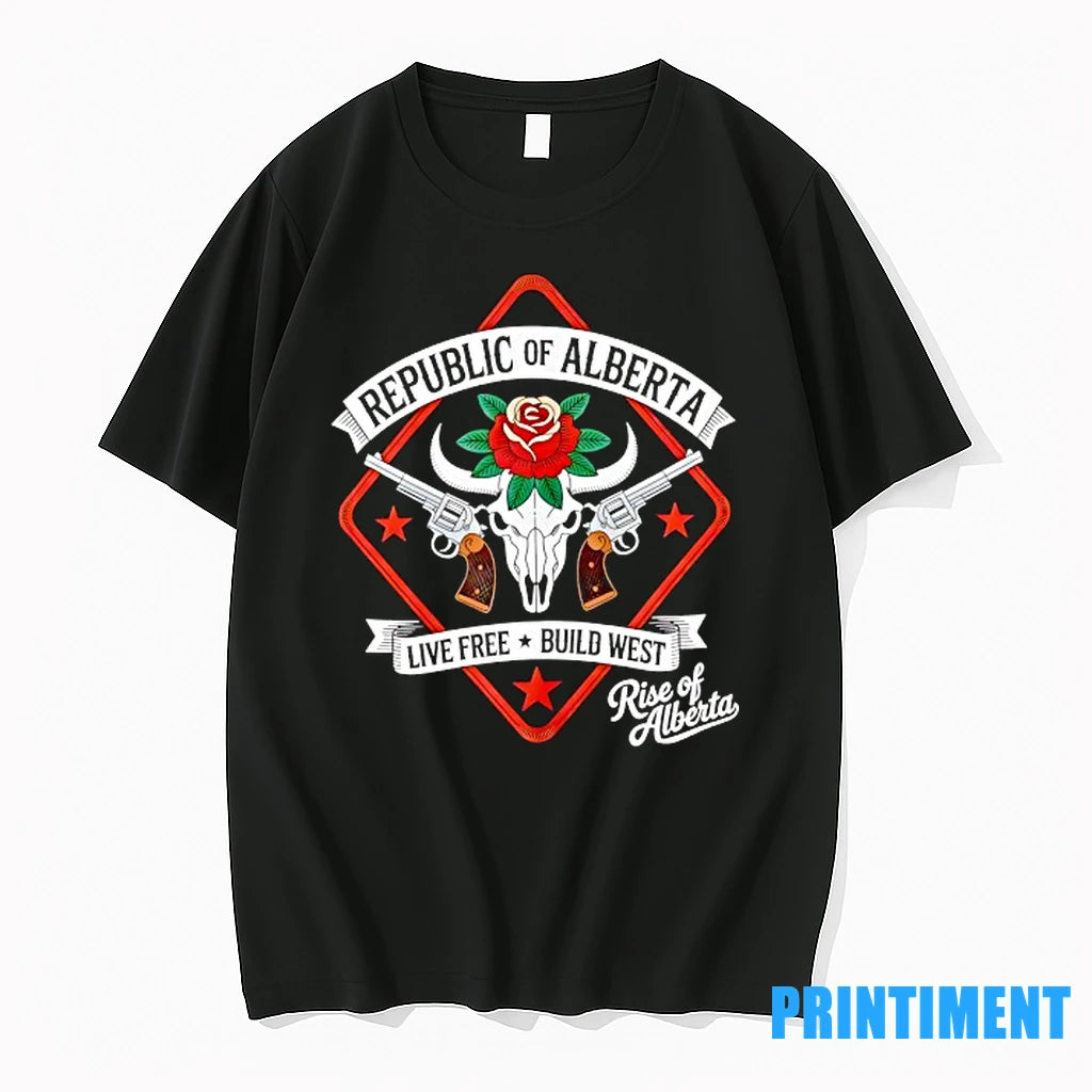 Republic Of Alberta Live Free Build West Rise Of Alberta Tshirts Sweater