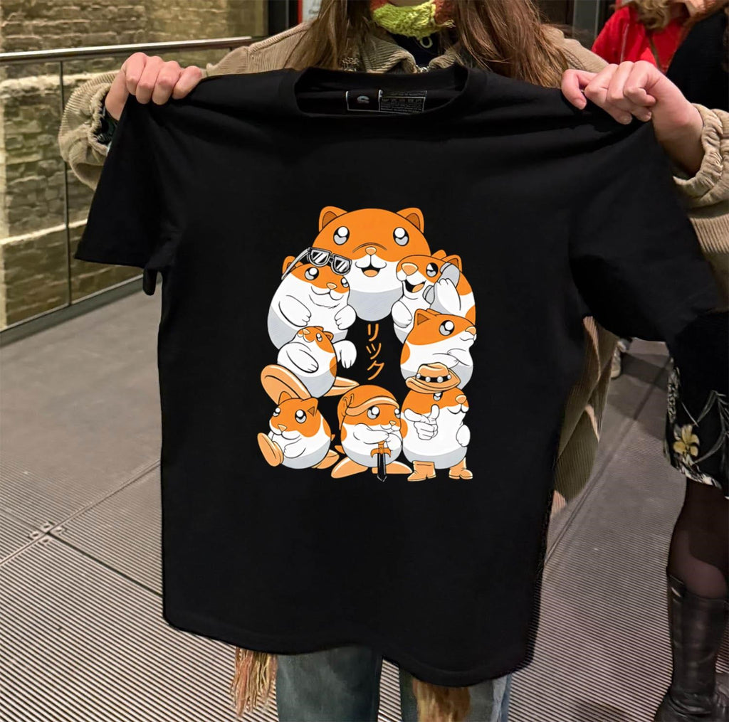 Rick Japanese Text Multiple Cute Orange Hamsters in Various Funny shirt
