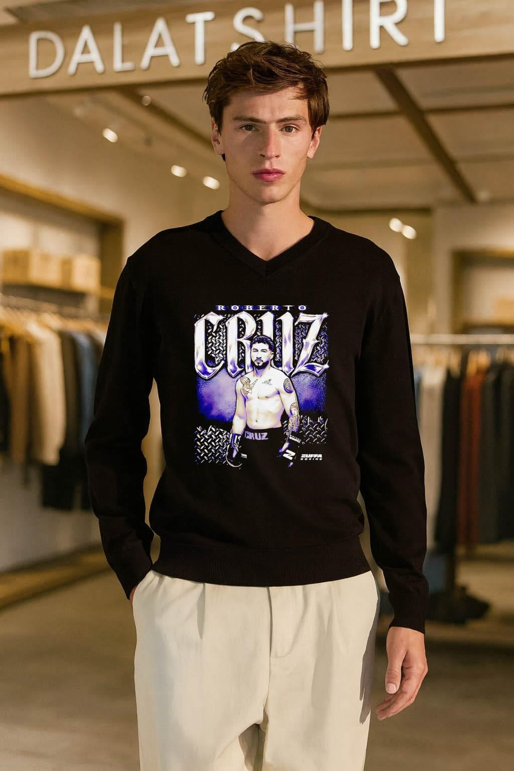 Roberto Cruz Zuffa Boxing Fighter Diamond Plate shirt