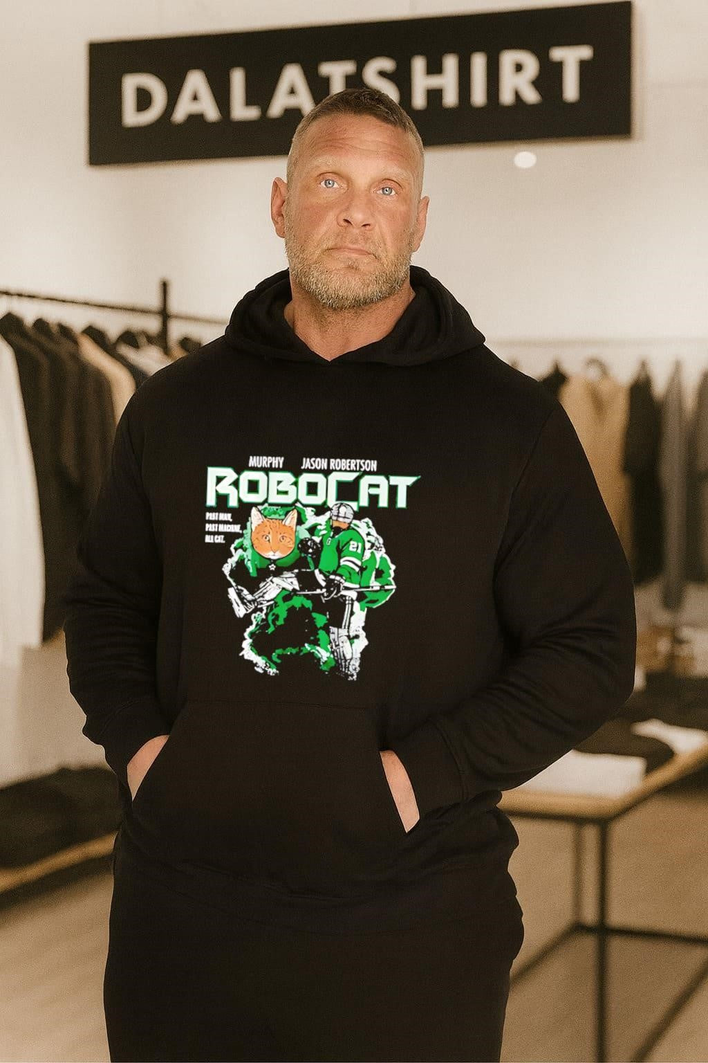Robocat Murphy Jason Robertson past man past machine all cat shirt