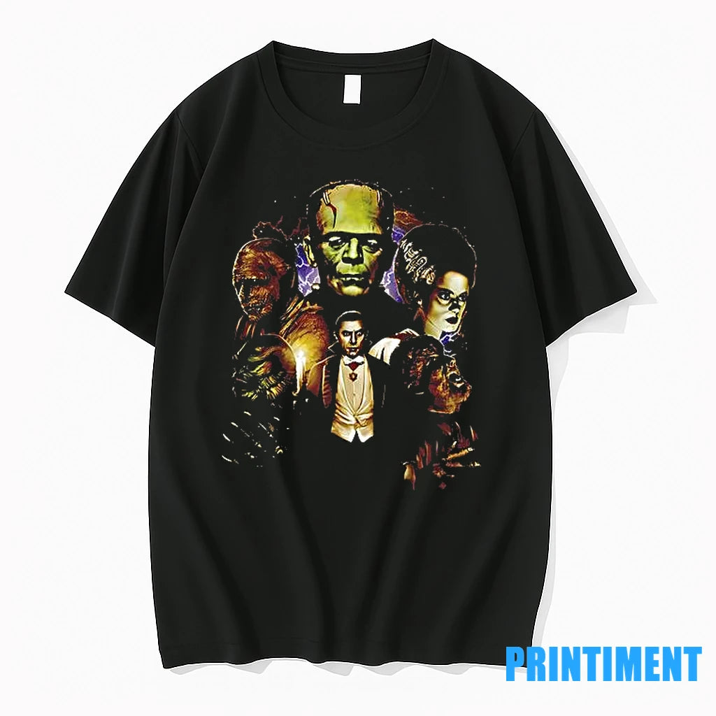 Rock Rebel Mens Universal Monsters Full Color Collage Tshirts Sweater