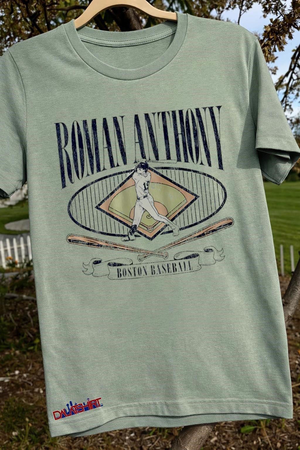 Roman Anthony Boston Baseball Field Crossed Bats Banner shirt