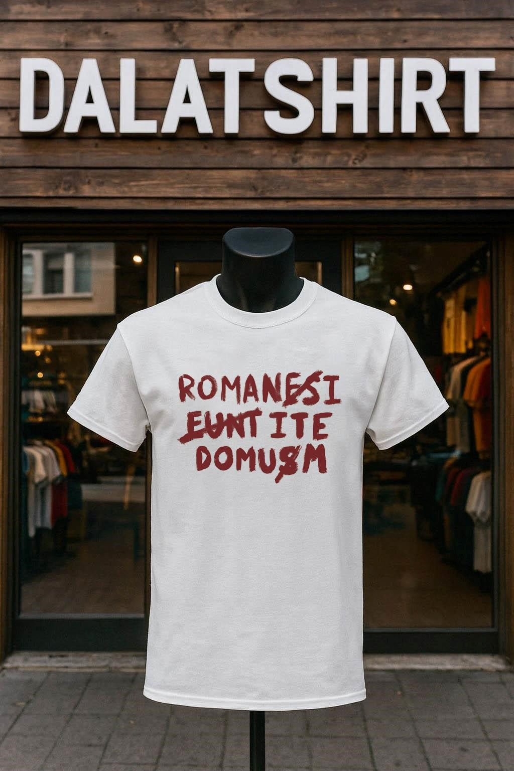 Romanes Eunt Ite Domum Red Paint shirt