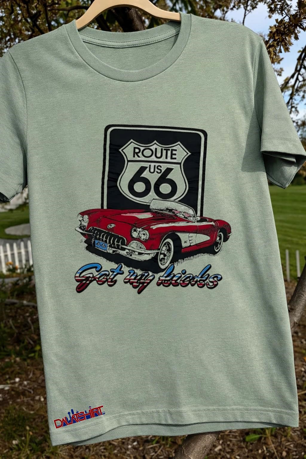 Route US 66 Classic Red Corvette Got My Kicks Car shirt