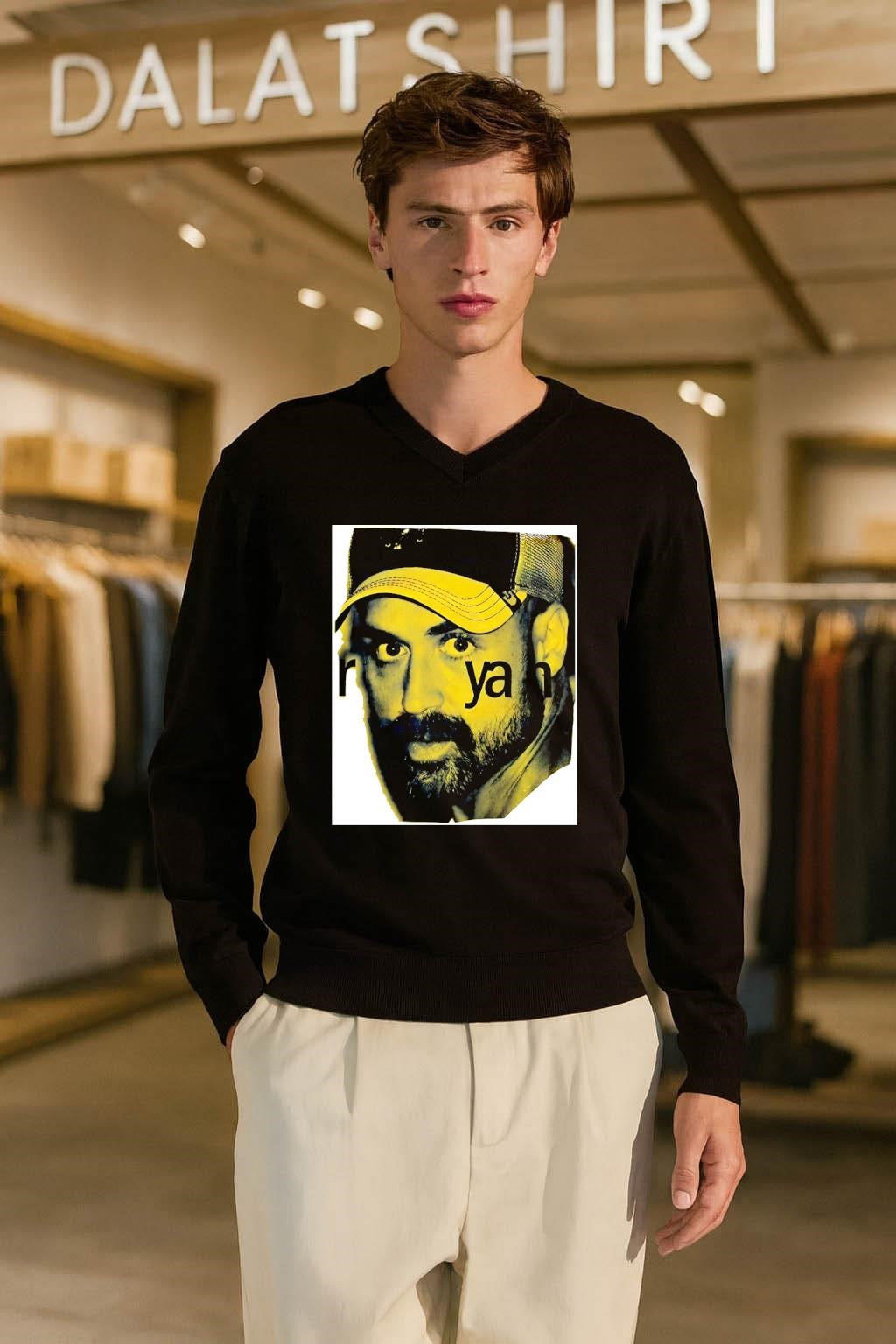 Ryan Yellow Portrait Photography Graphic Print shirt