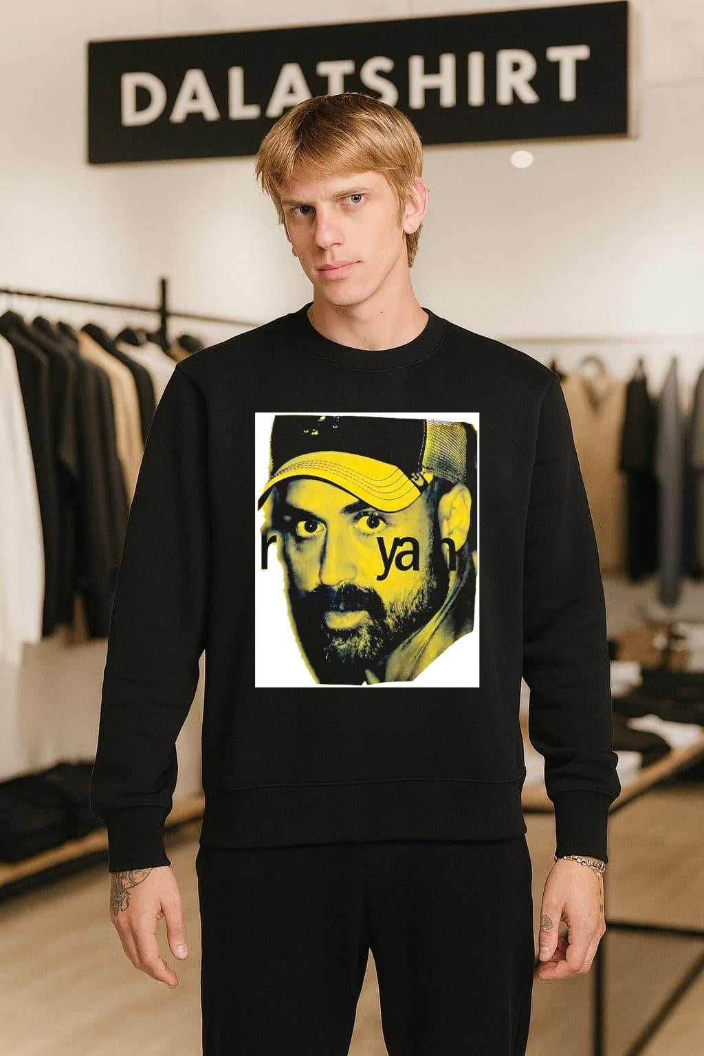 Ryan Yellow Portrait Photography Graphic Print shirt