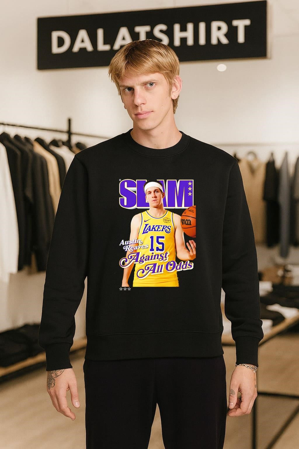 SLAM Austin Reaves 15 Against All Odds Lakers Basketball Graphic shirt