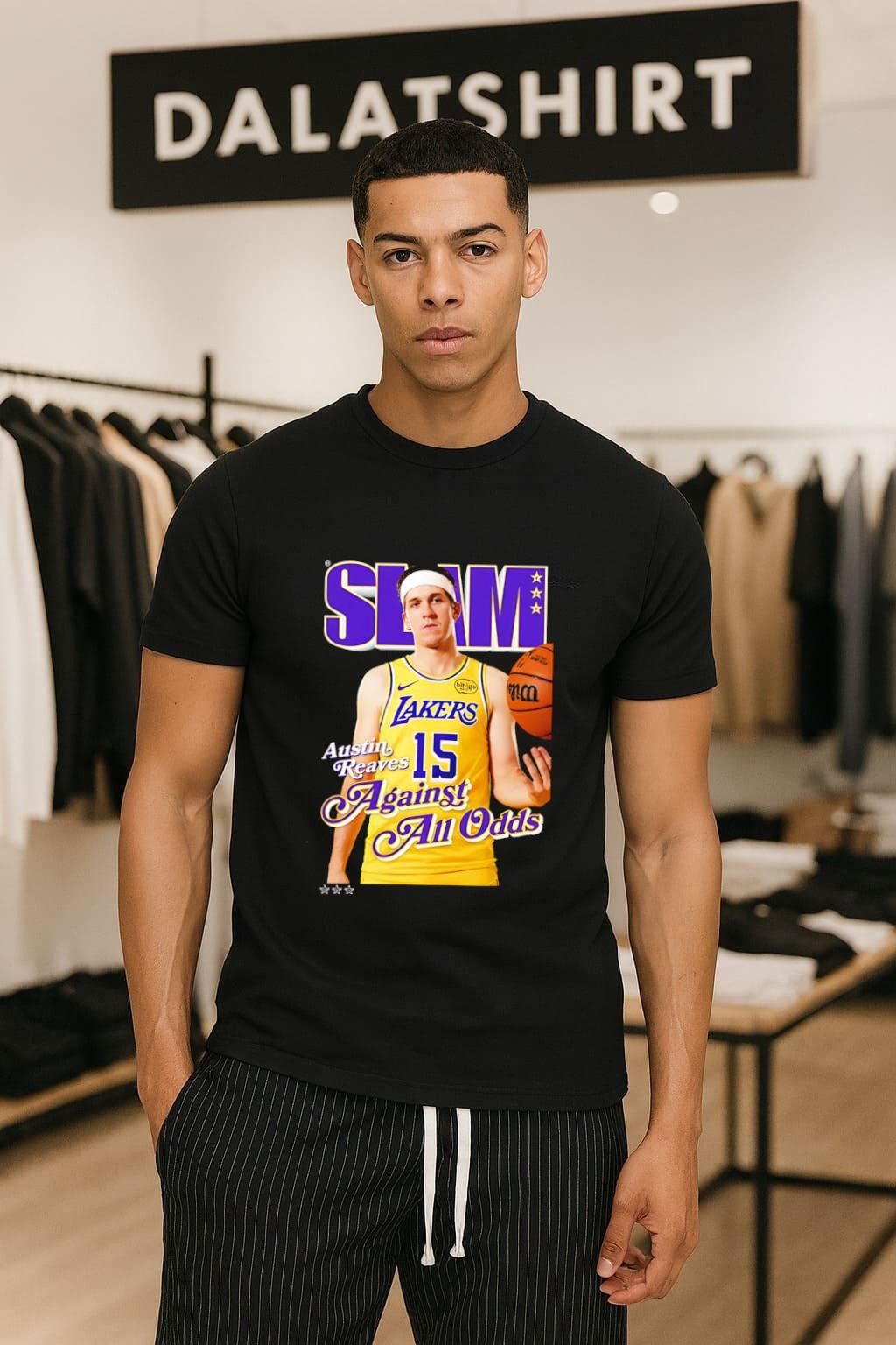 SLAM Austin Reaves 15 Against All Odds Lakers Basketball Graphic shirt