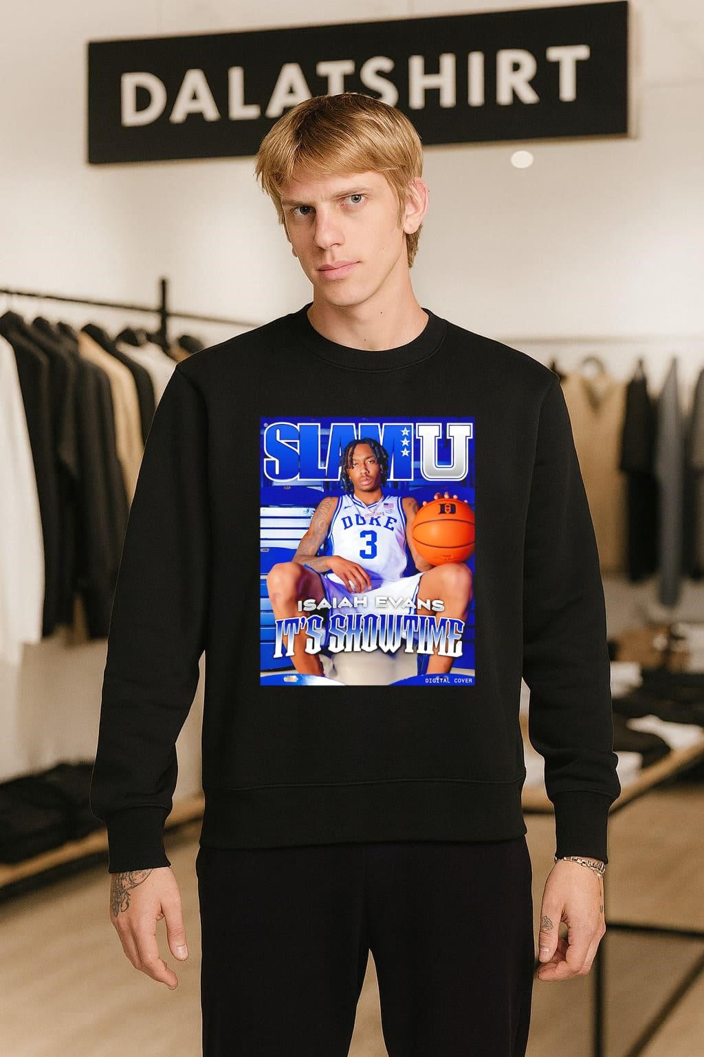 SLAM U Duke 3 Isaiah Evans It’s Showtime Graphic Basketball shirt