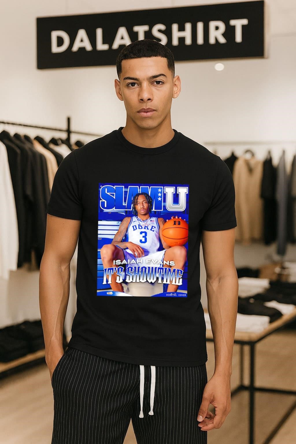 SLAM U Duke 3 Isaiah Evans It’s Showtime Graphic Basketball shirt