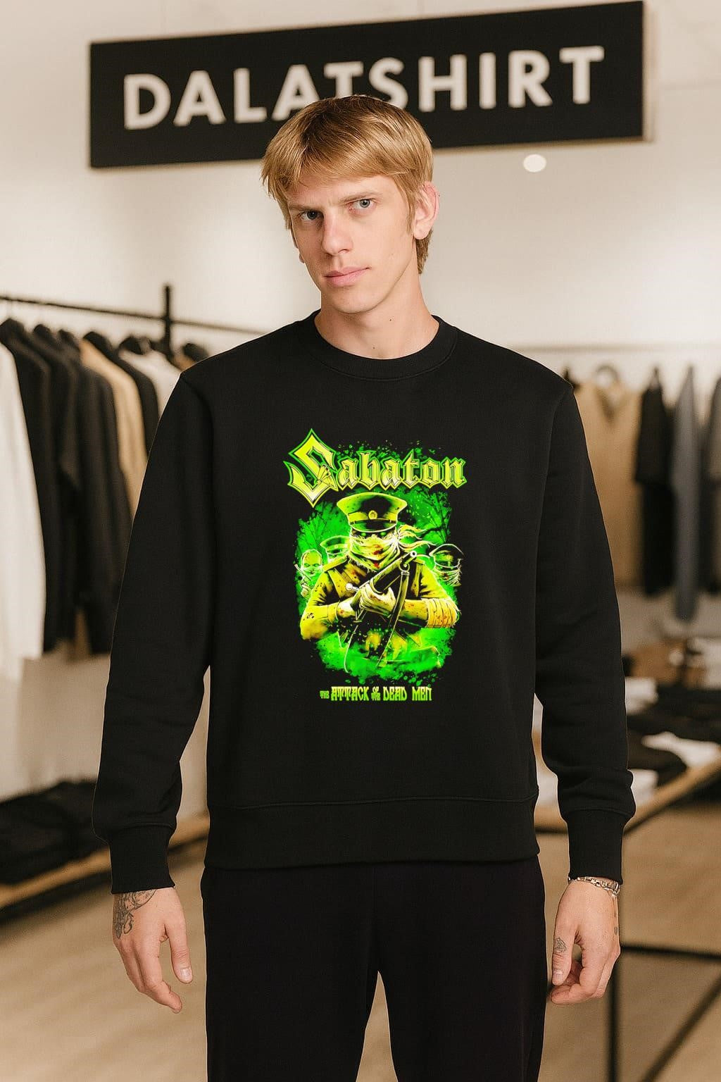 Sabaton The Attack Of The Dead Men Green Soldier Graphic shirt