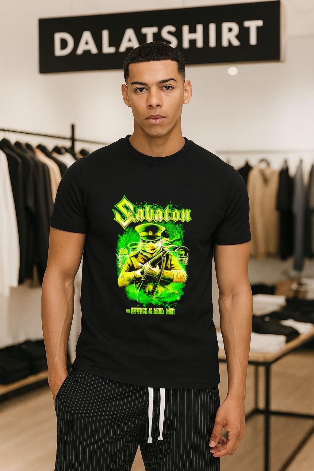 Sabaton The Attack Of The Dead Men Green Soldier Graphic shirt
