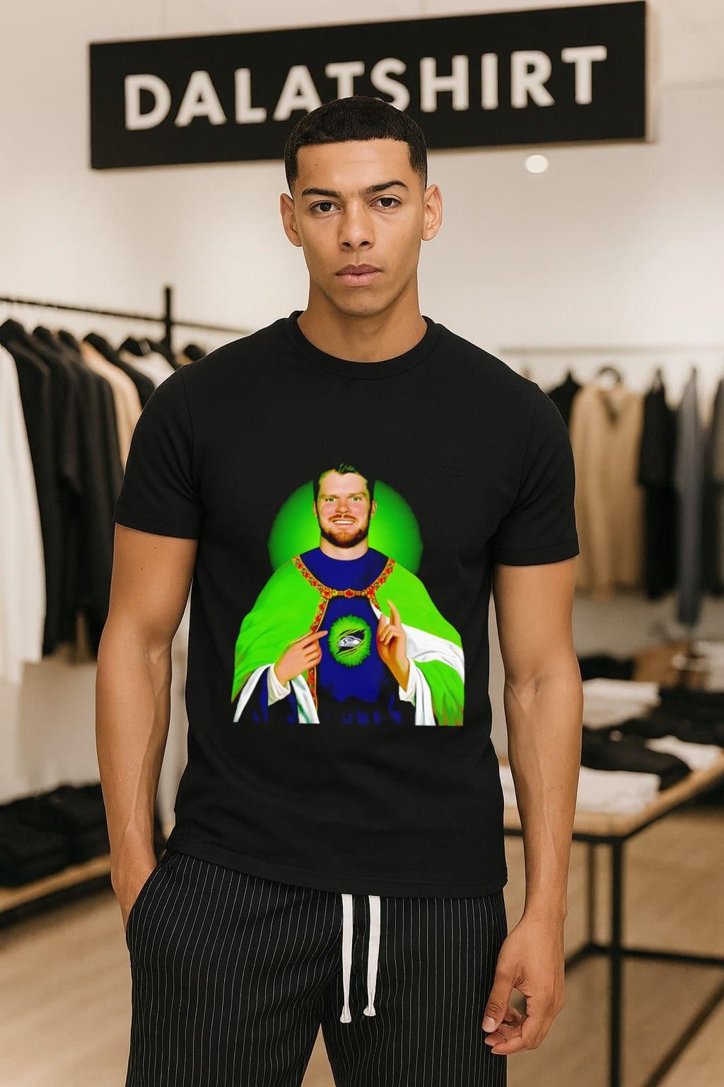 Saint Sam Darnold Seattle Football Religious Icon Sacred Heart shirt