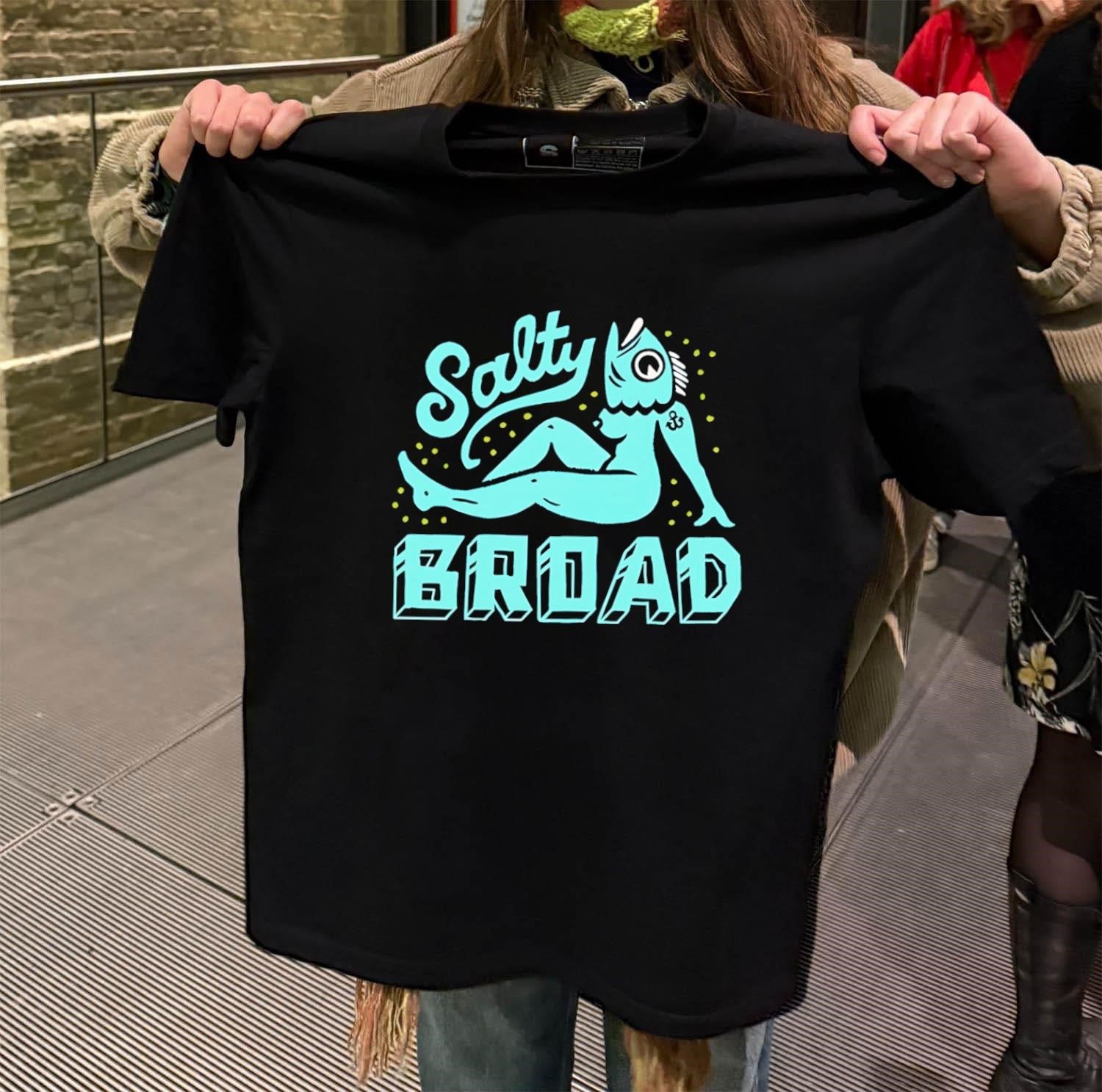 Salty Broad Mermaid With Fish Head Nautical Art shirt