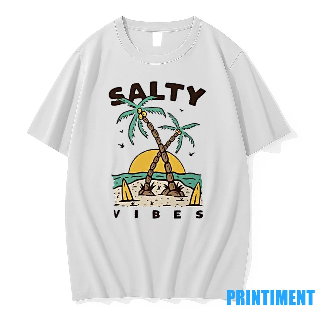 Salty Vibes Retro Beach Surf Tshirts Sweater