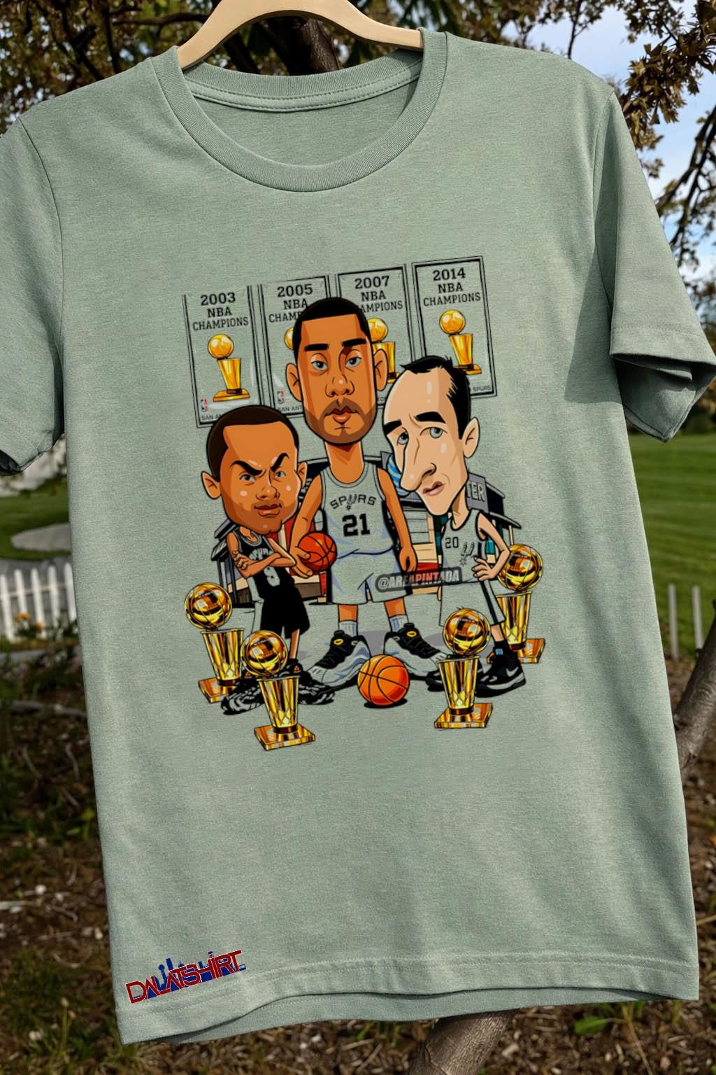 San Antonio Spurs 2003 2005 2007 2014 NBA Champions Tony Parker Tim Duncan Manu Ginobili shirt