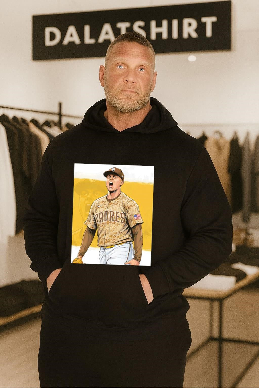 San Diego Padres Baseball Player Camouflage Uniform Action Graphic shirt