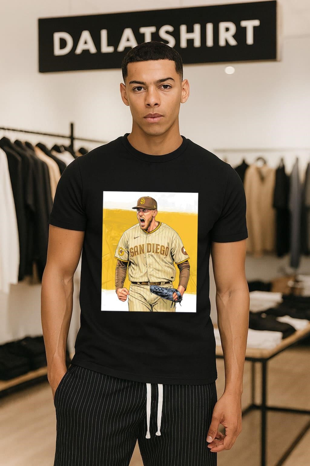 San Diego Padres Joe Musgrove Pitching Baseball Player Graphic shirt