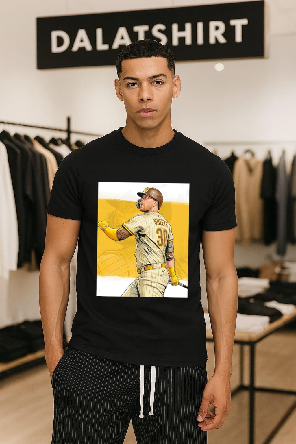 San Diego Padres Sheets 30 Baseball Player Hitting Graphic shirt