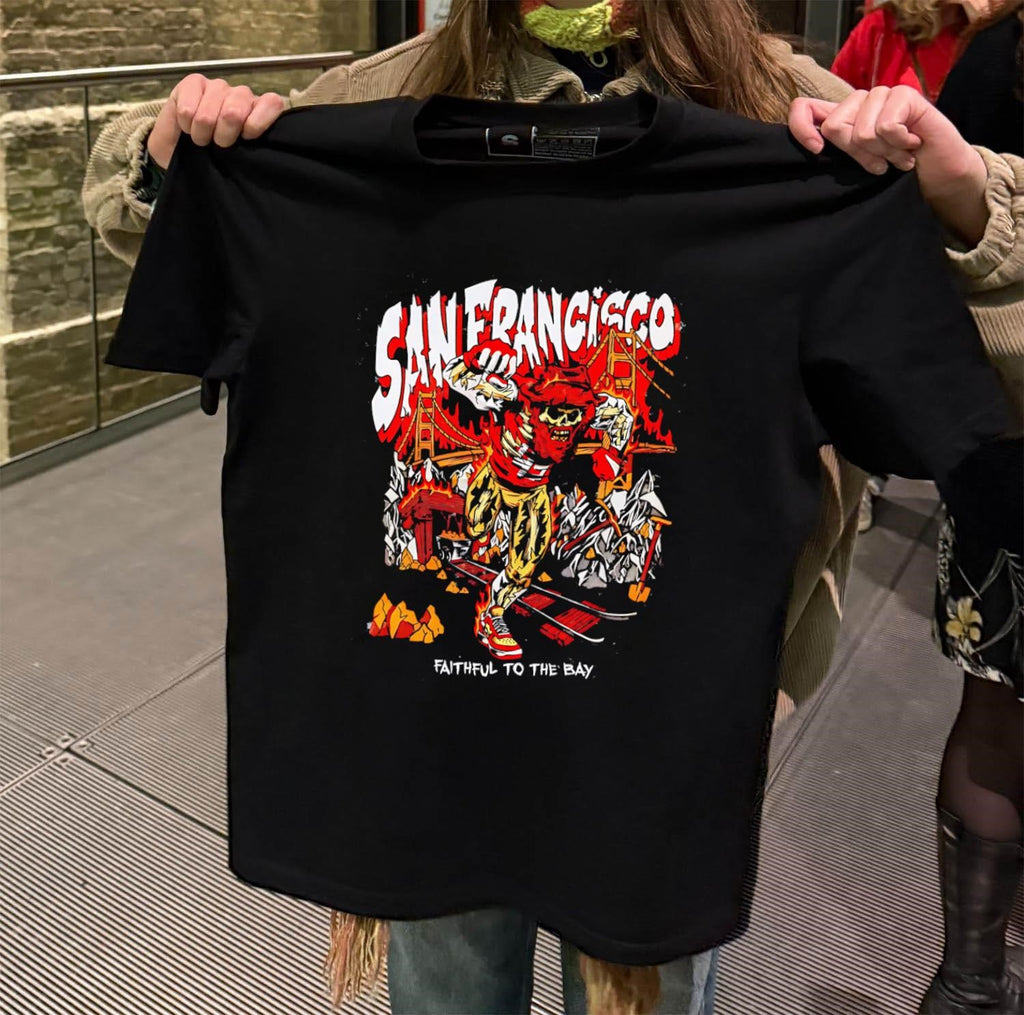 San Francisco Faithful to the Bay 49ers Skeleton Miner shirt