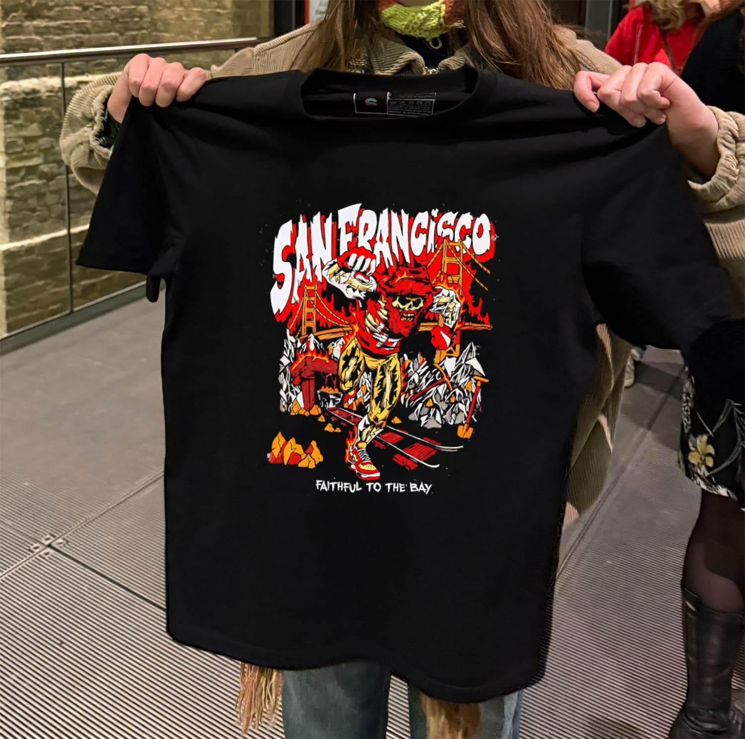 San Francisco Faithful to the Bay 49ers Skeleton Miner shirt