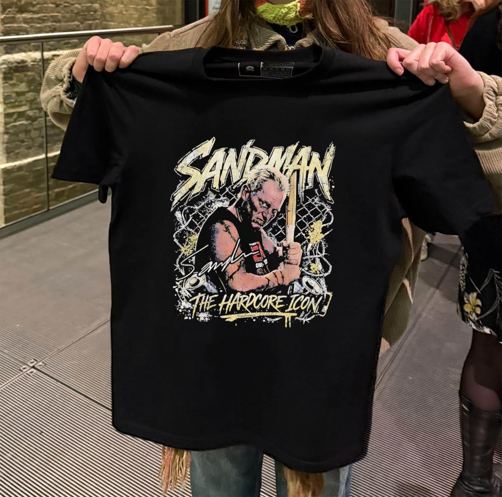 Sandman The Hardcore Icon Pro Wrestler Graphic retro shirt