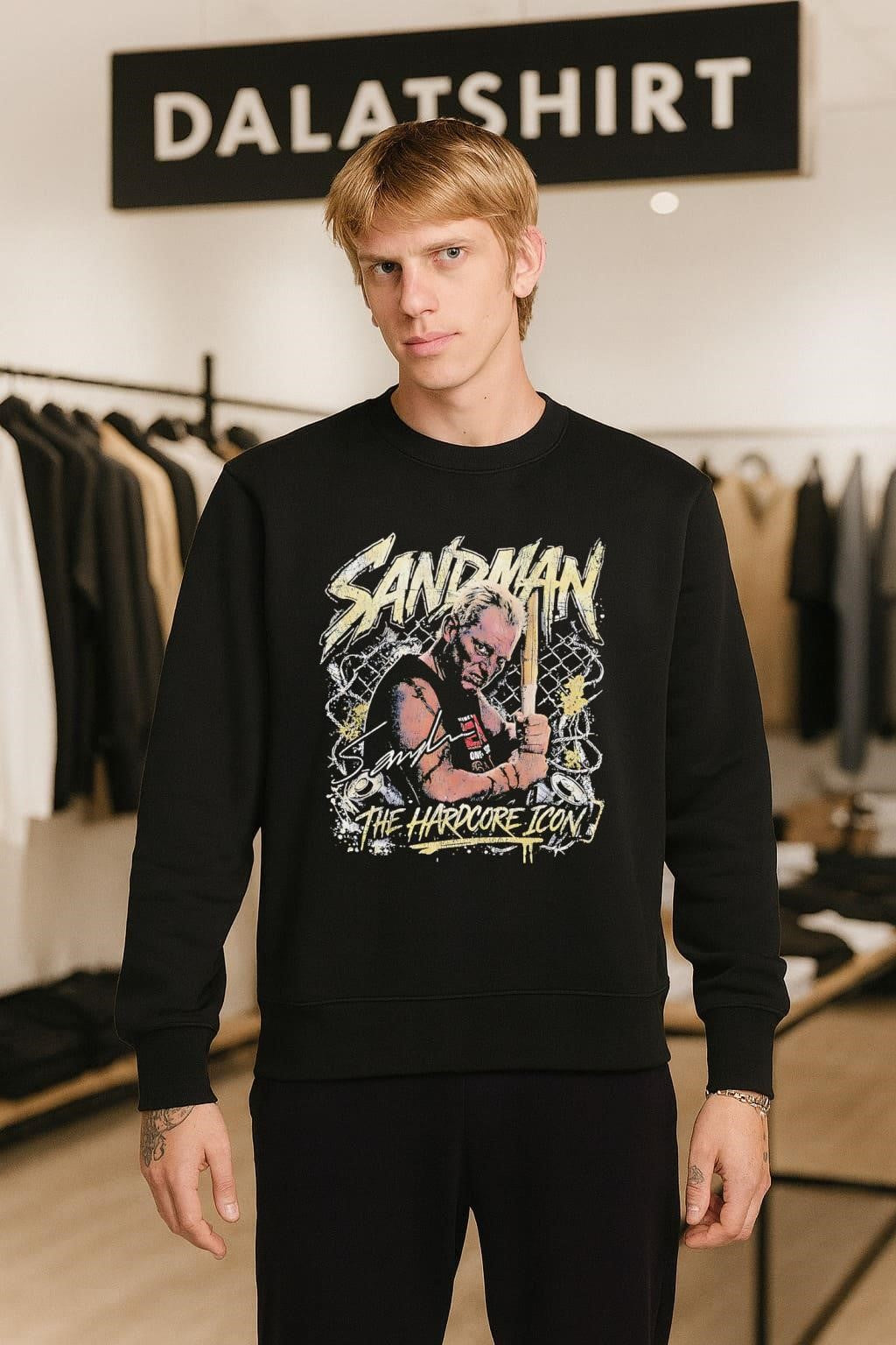 Sandman The Hardcore Icon Pro Wrestler Graphic retro shirt