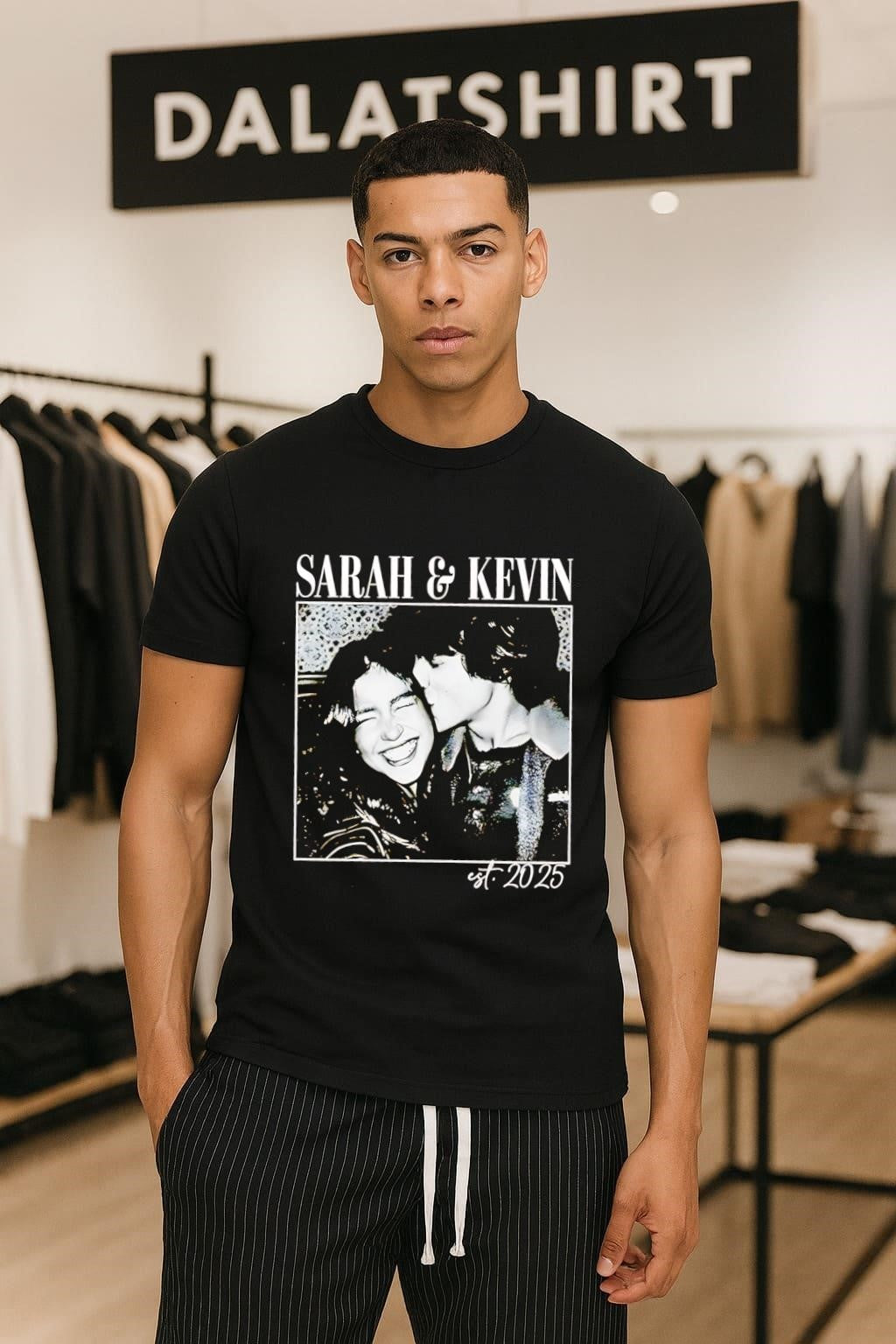 Sarah and Kevin Est 2025 Couple Photo shirt