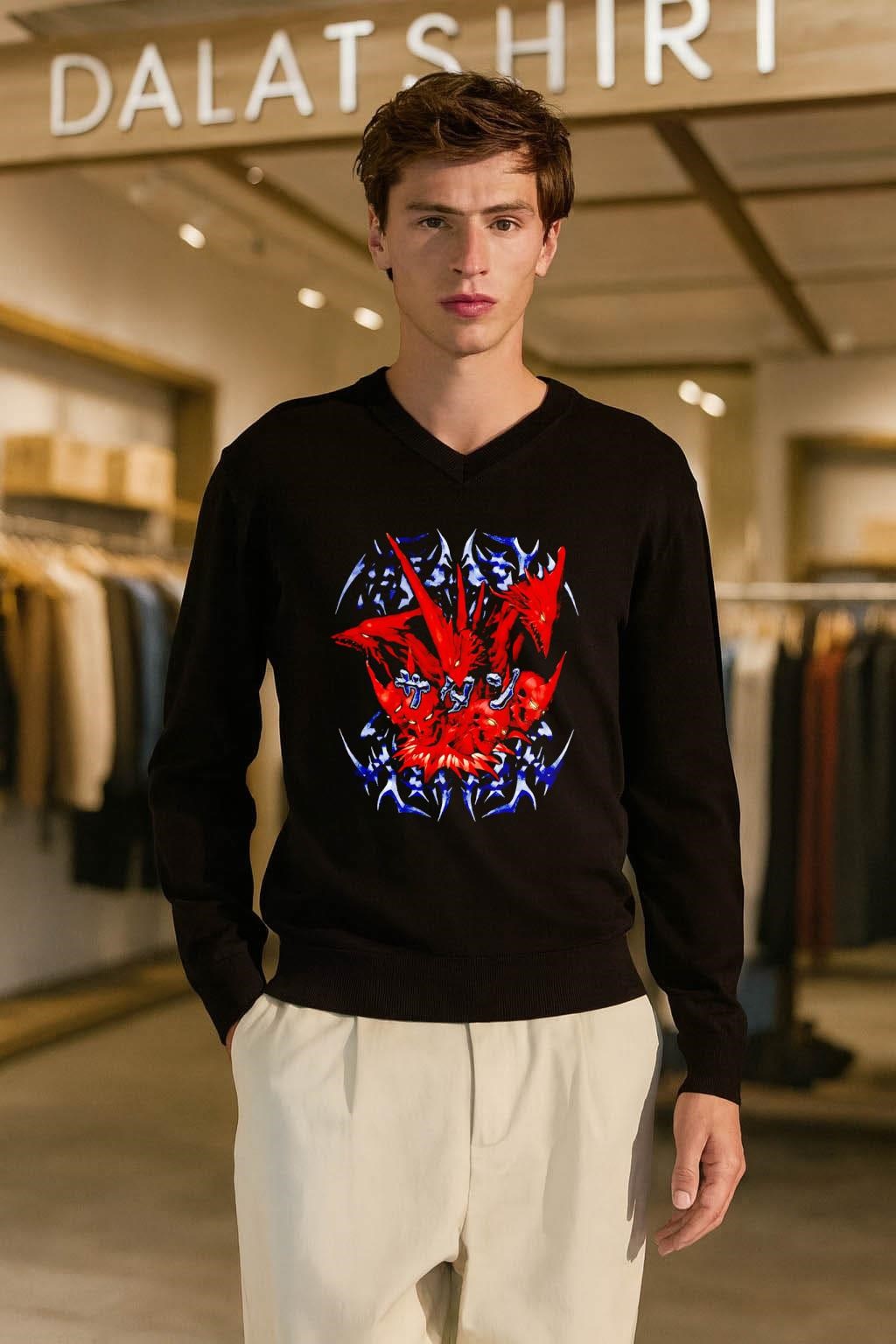 Satan Shin Megami Tensei Red Demon Japanese Text shirt