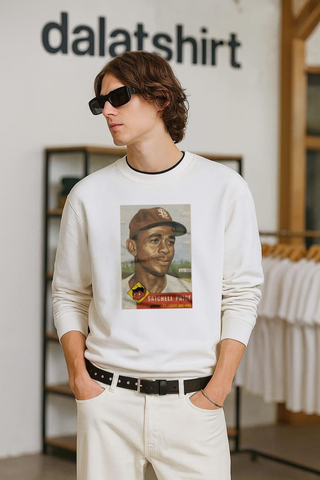 Satchell Paige St. Louis Browns Pitcher Baseball Card shirt