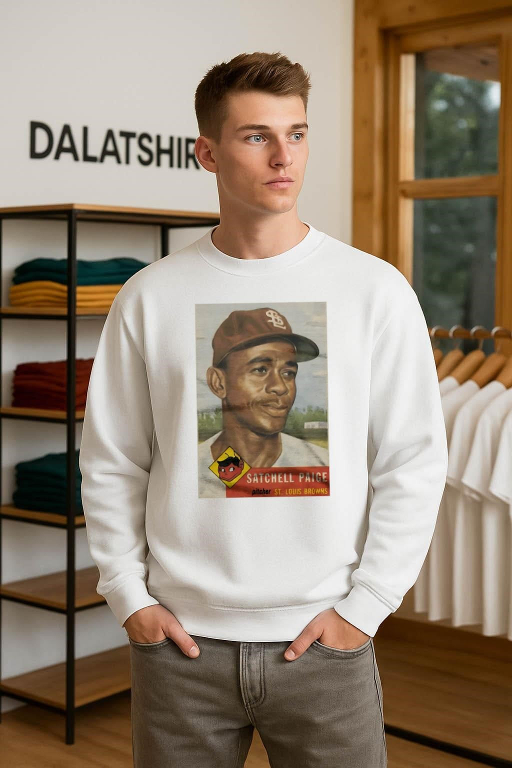 Satchell Paige St. Louis Browns Pitcher Baseball Card shirt