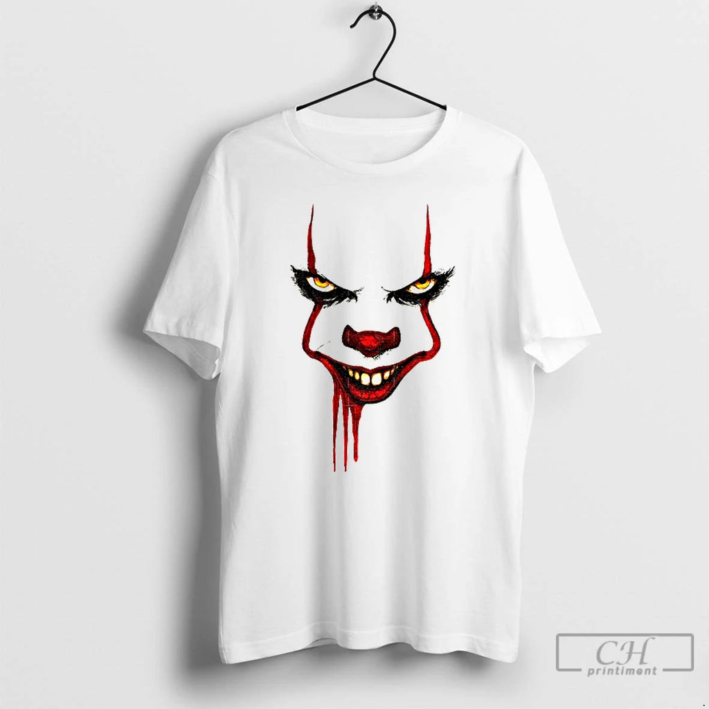 Scary Movie Killers Pennywise Face Halloween T Shirts