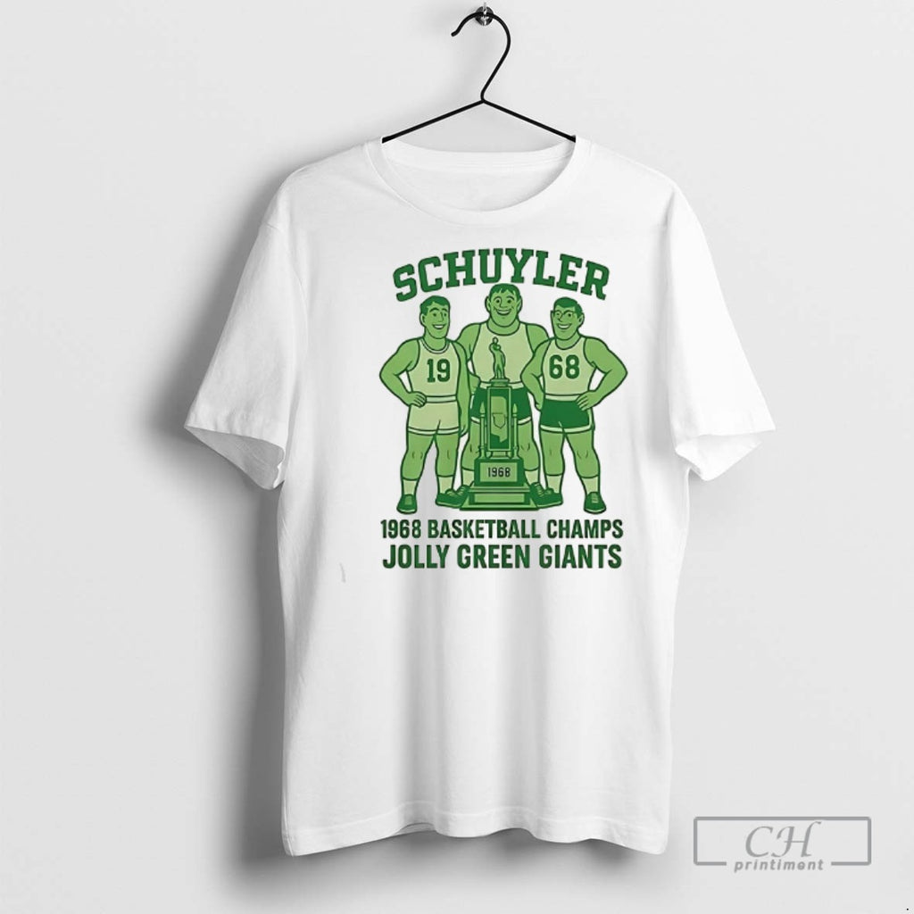 Schuyler 1968 Basketball Champs Jolly Green Giants T Shirts