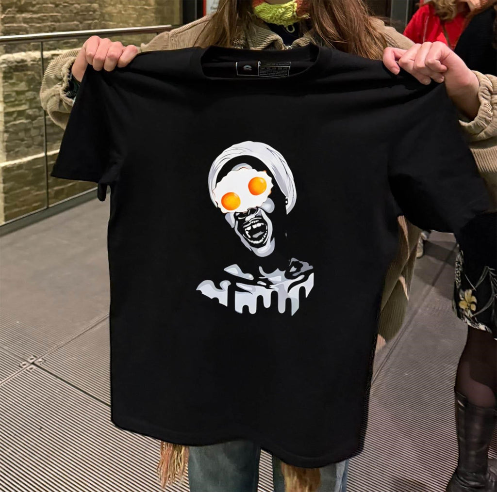 Screaming Face With Fried Eggs Eyes Surreal shirt