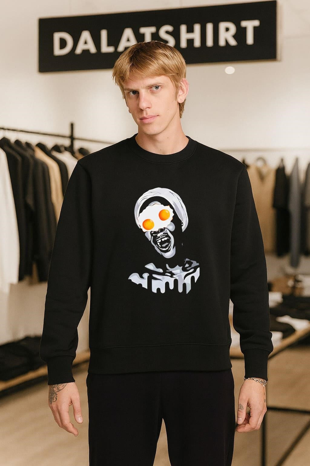 Screaming Face With Fried Eggs Eyes Surreal shirt
