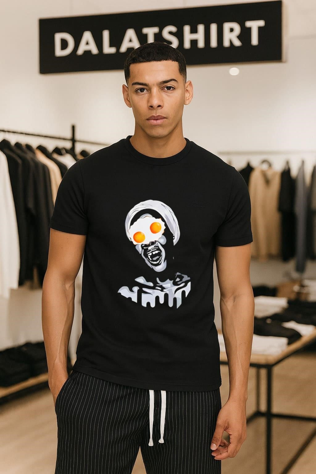 Screaming Face With Fried Eggs Eyes Surreal shirt