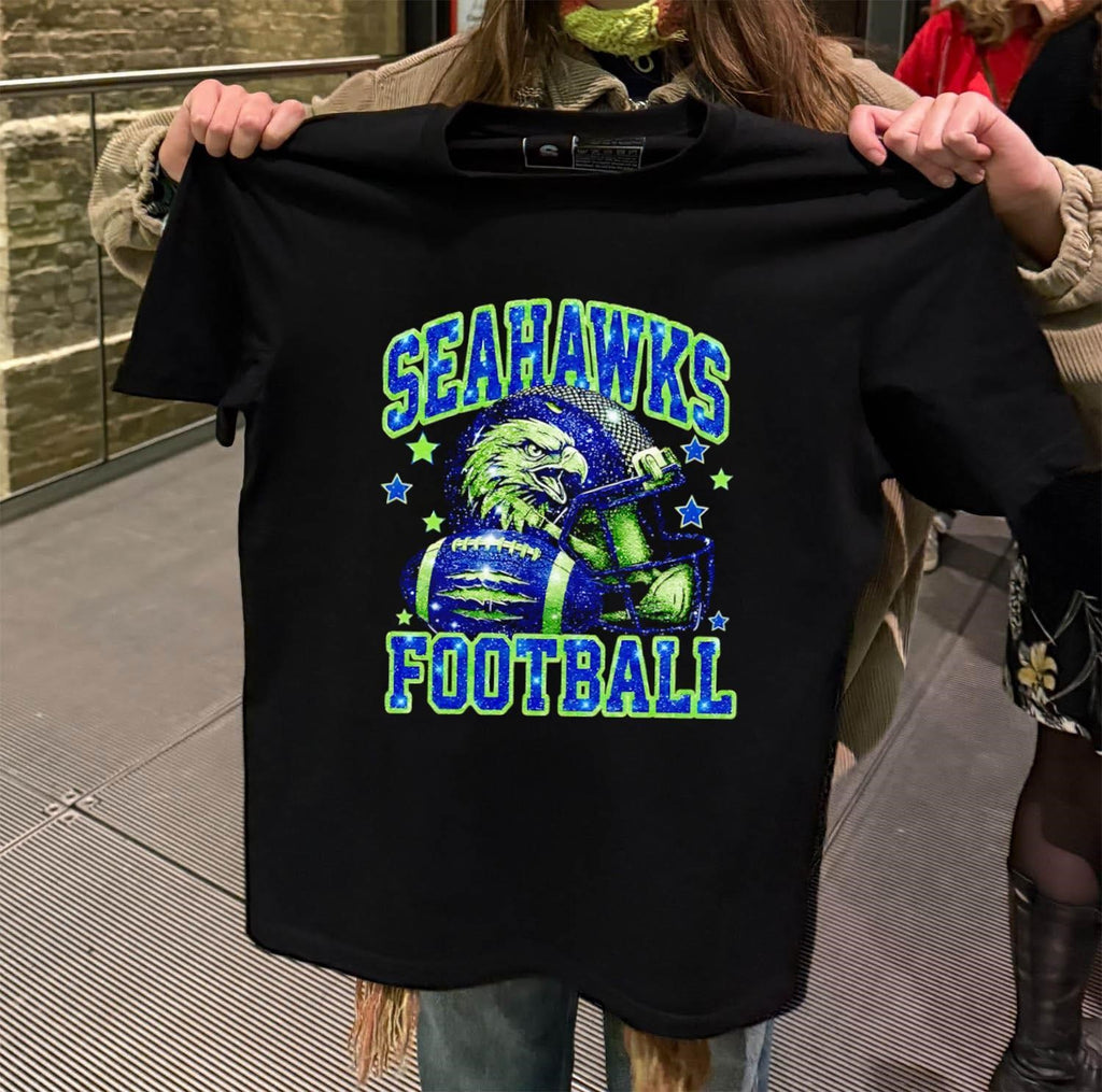 Seahawks Football Galaxy Sparkling Helmet Eagle Graphic Stars shirt