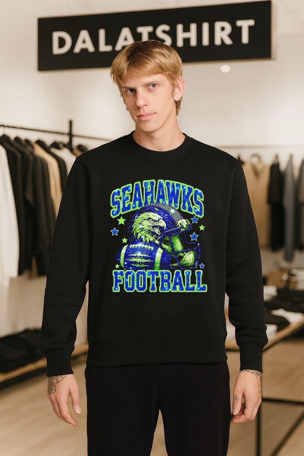 Seahawks Football Galaxy Sparkling Helmet Eagle Graphic Stars shirt