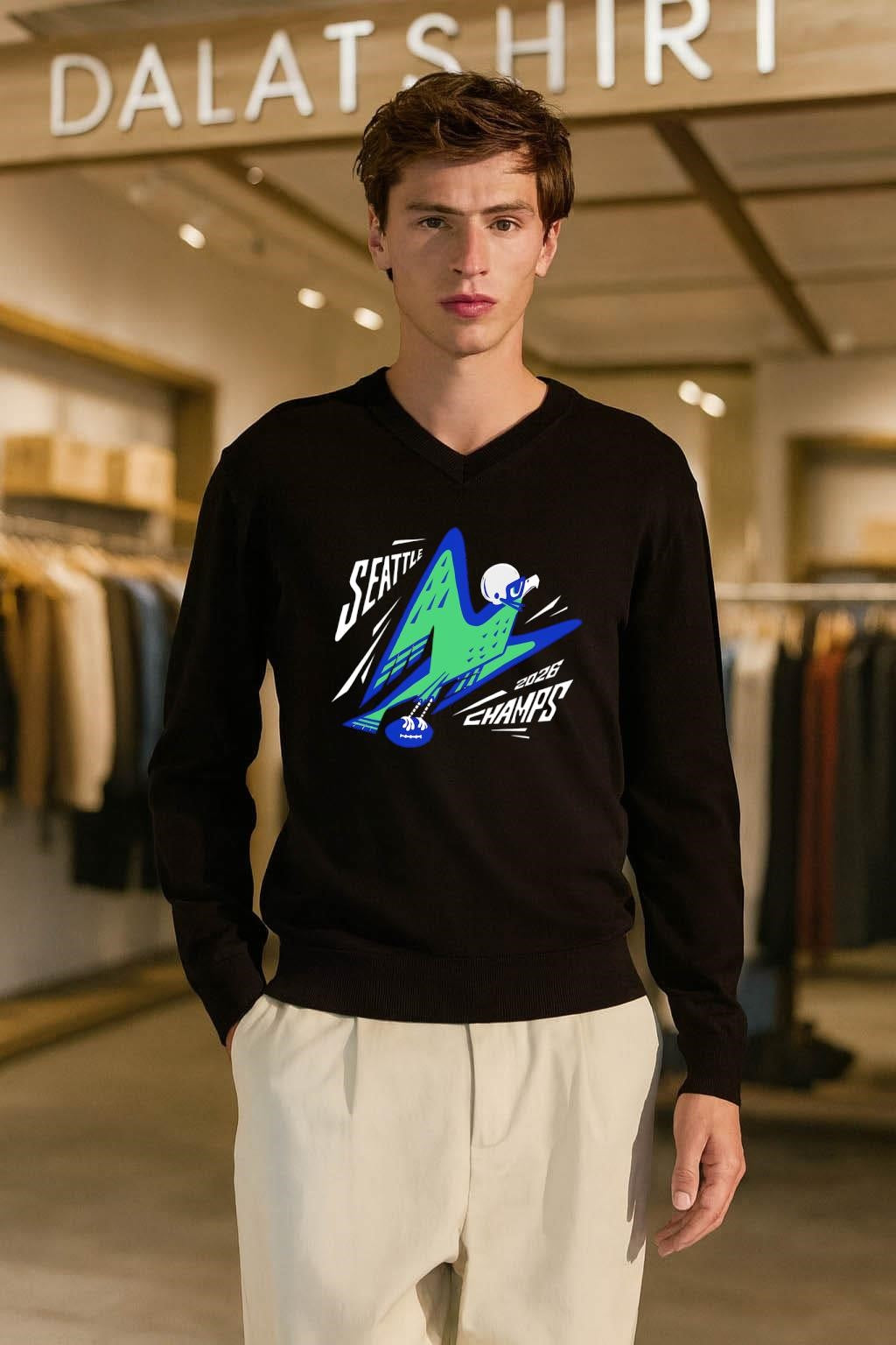 Seattle Champs 2026 Abstract Bird Playing Football Sports shirt
