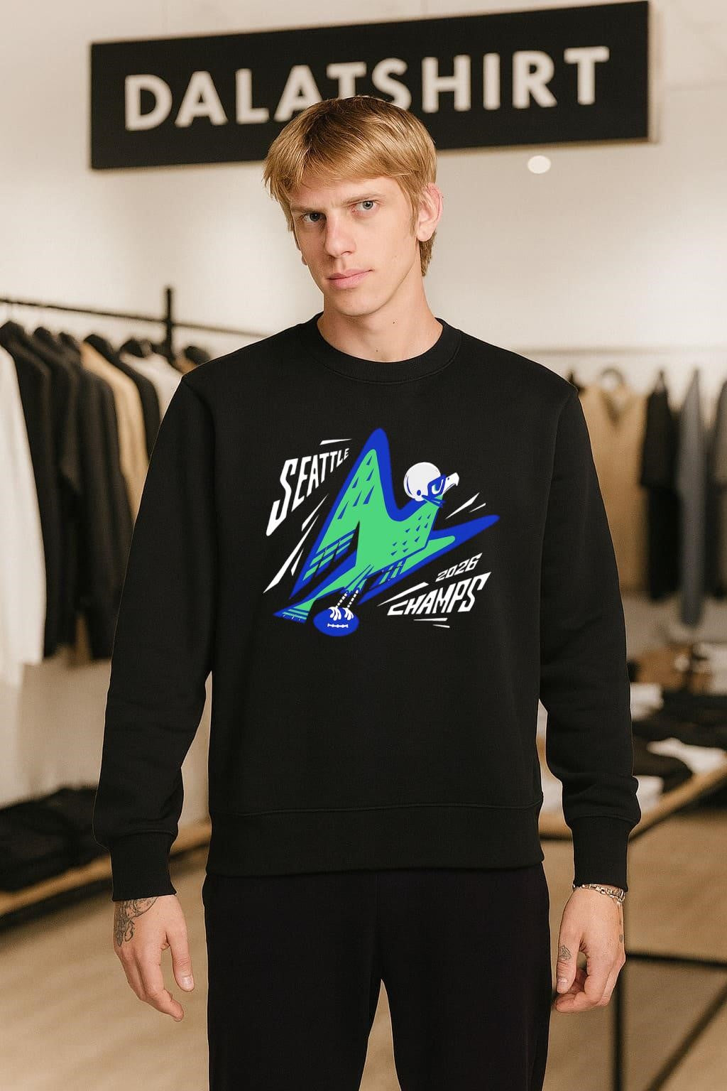 Seattle Champs 2026 Abstract Bird Playing Football Sports shirt