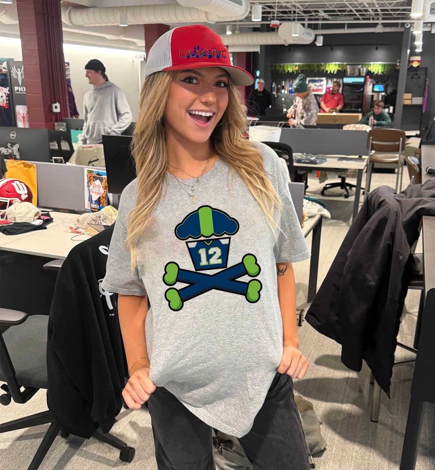 Seattle Cupcake Jersey Number 12 Crossbones Sports Graphic shirt
