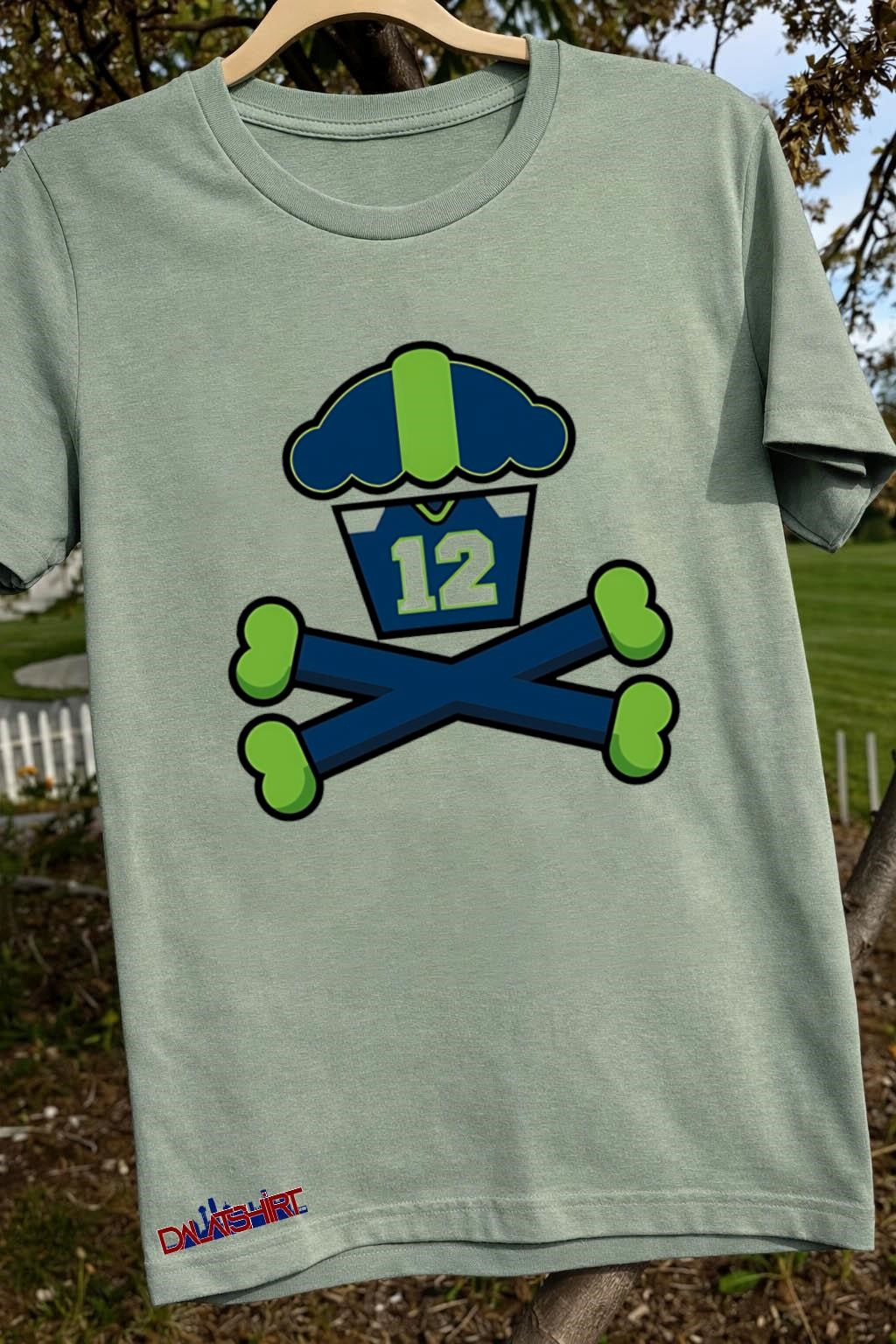 Seattle Cupcake Jersey Number 12 Crossbones Sports Graphic shirt