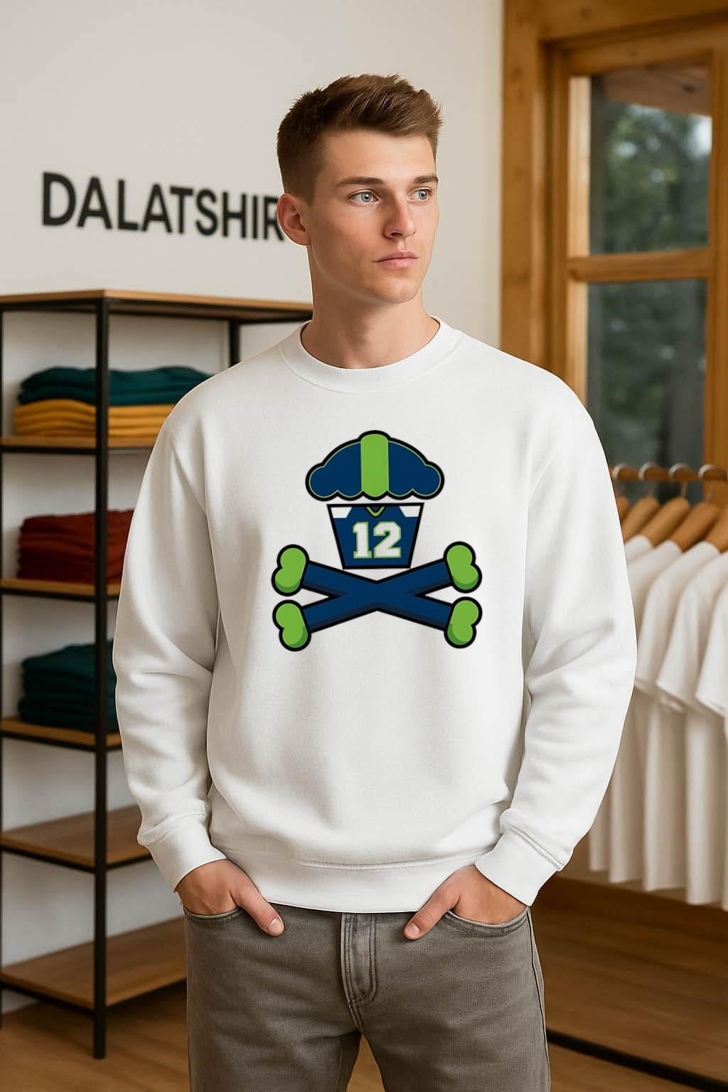 Seattle Cupcake Jersey Number 12 Crossbones Sports Graphic shirt