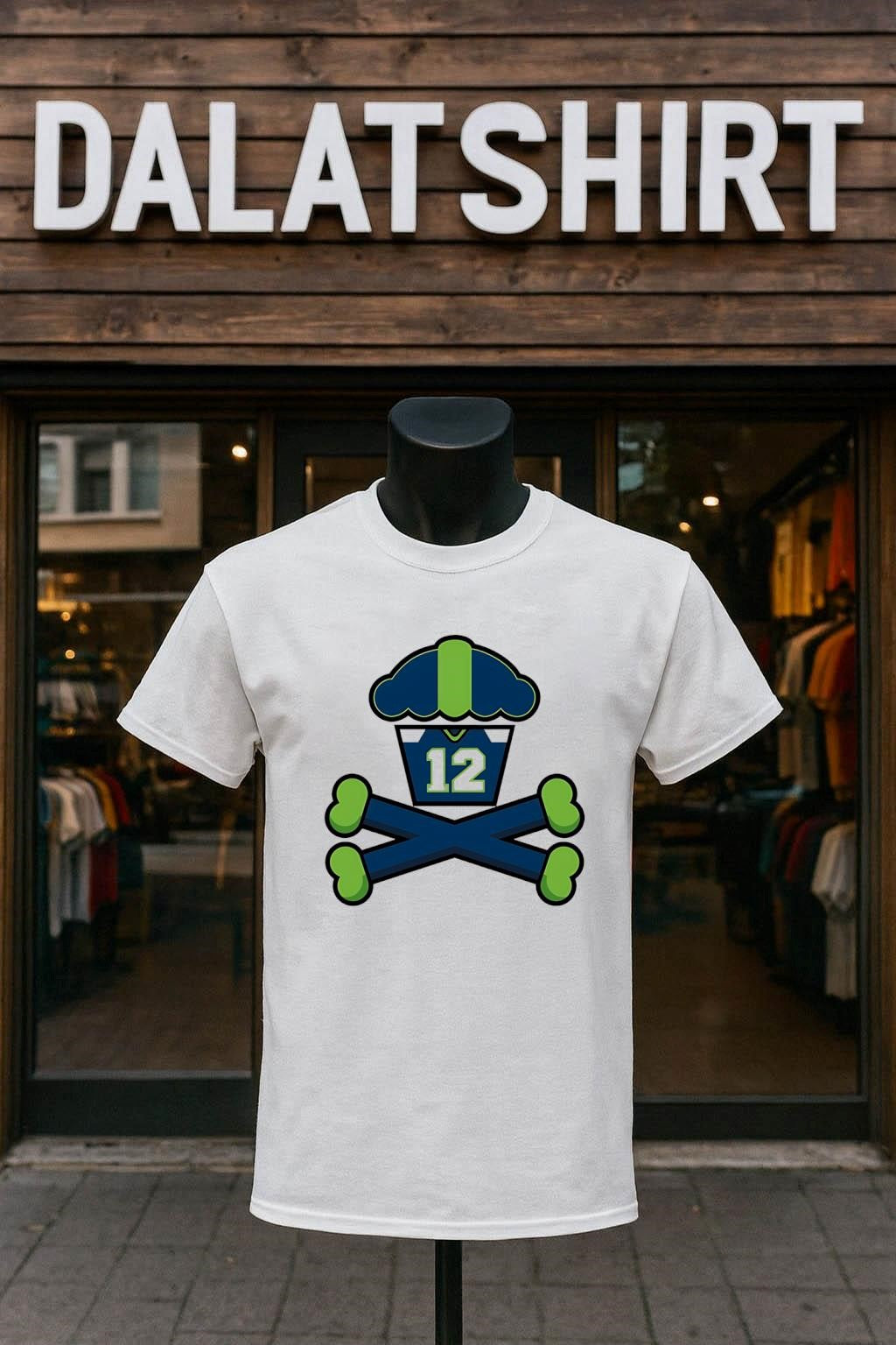 Seattle Cupcake Jersey Number 12 Crossbones Sports Graphic shirt