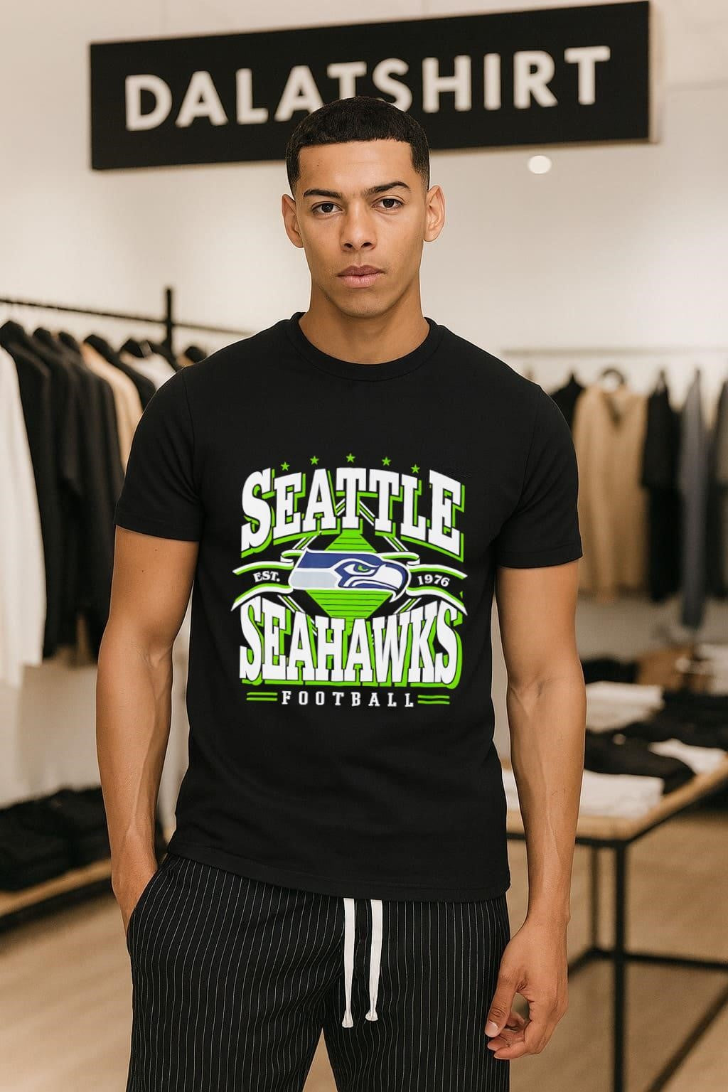 Seattle Est 1976 Seahawks Football Bird Head Diamond Graphic shirt