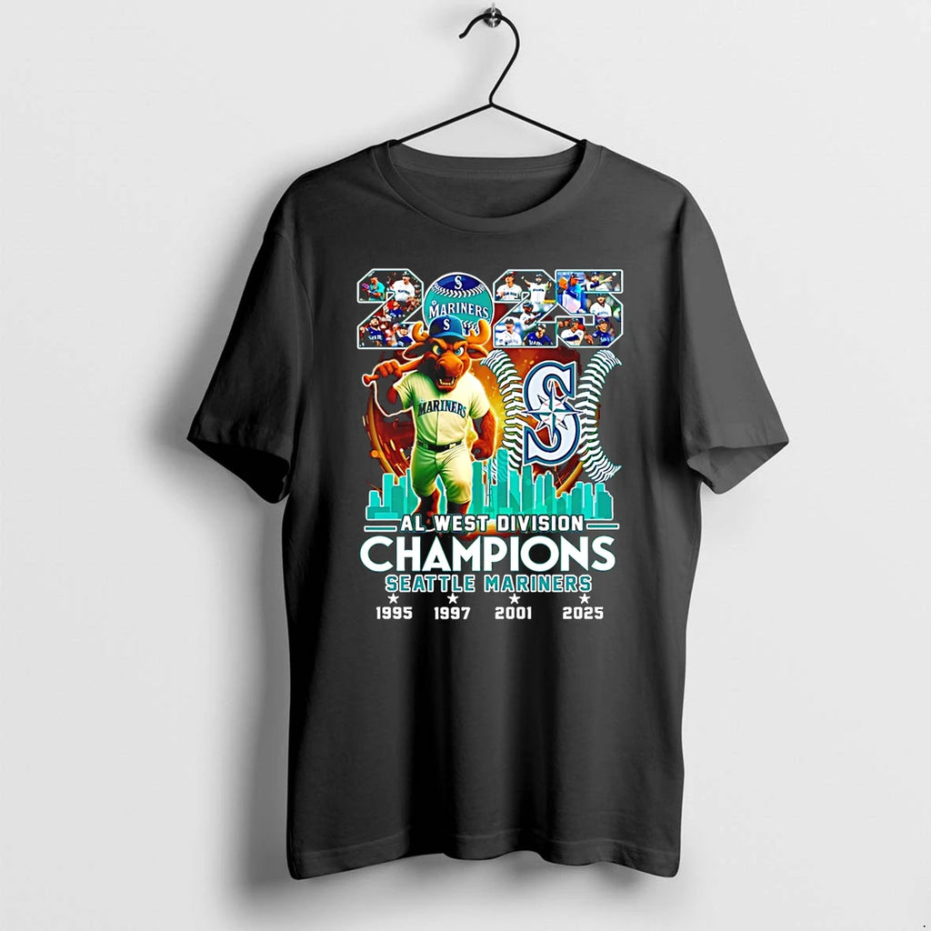 Seattle Mariners 2025 Al West Division Champions Mascot Tshirts Sweater